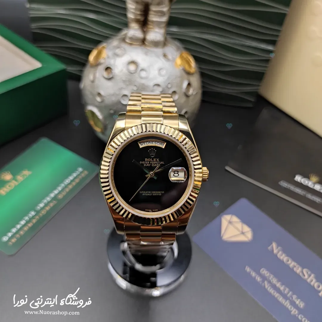 ساعت مچی مردانه رولکس دی دیت صفحه مهندسی طلایی Rolex Day-Date