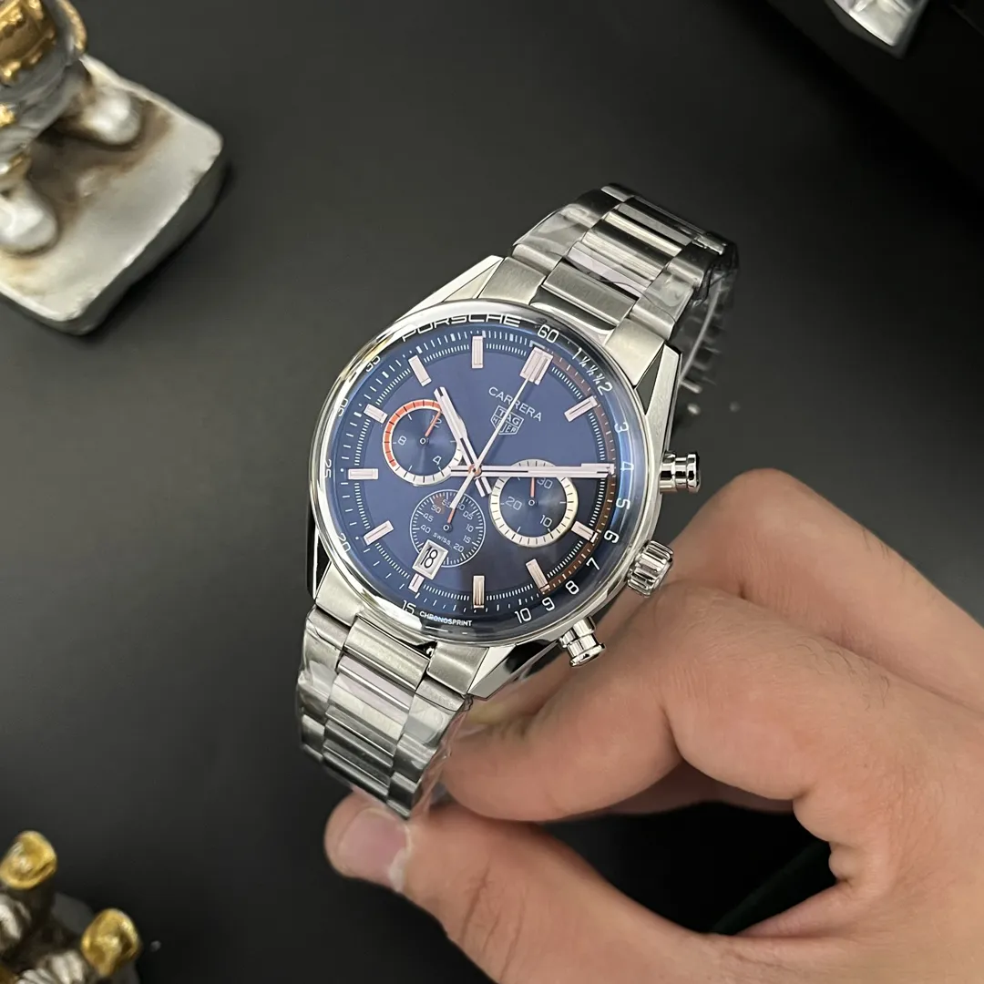 ساعت تگ هویر کرنوگراف کررا صفحه سرمه ای TAG Heuer Carrera