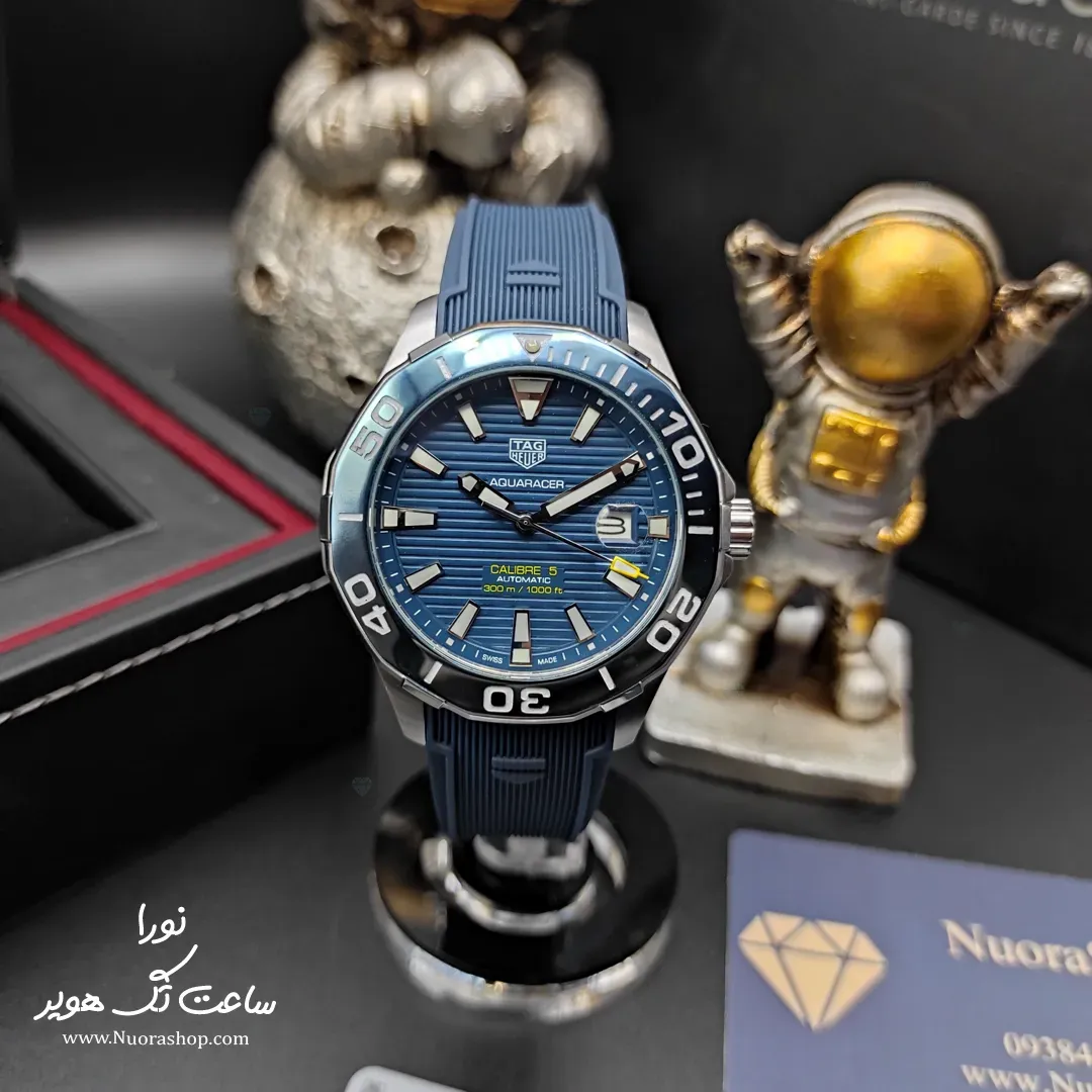 ساعت تگ هویر آکواریوس آبی بند رابر Aquaracer