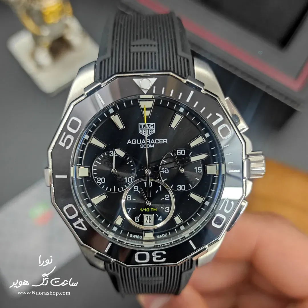 ساعت تگ هویر کررا کرونوگراف رابر مشکی tag heuer carrer chronograph rubber black