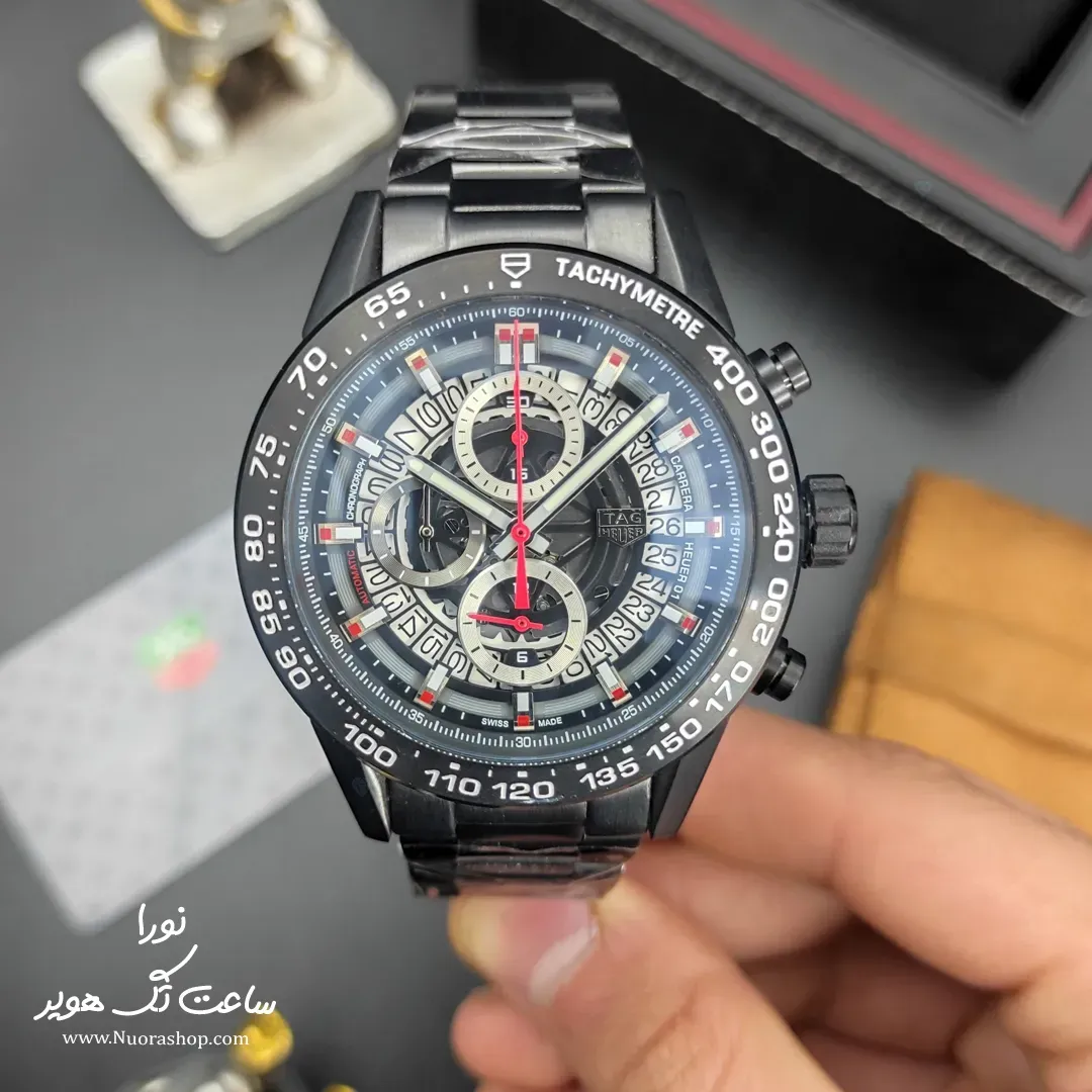 ساعت تگ هویر کررا اسکلتون مشکی tag heuer carrer black
